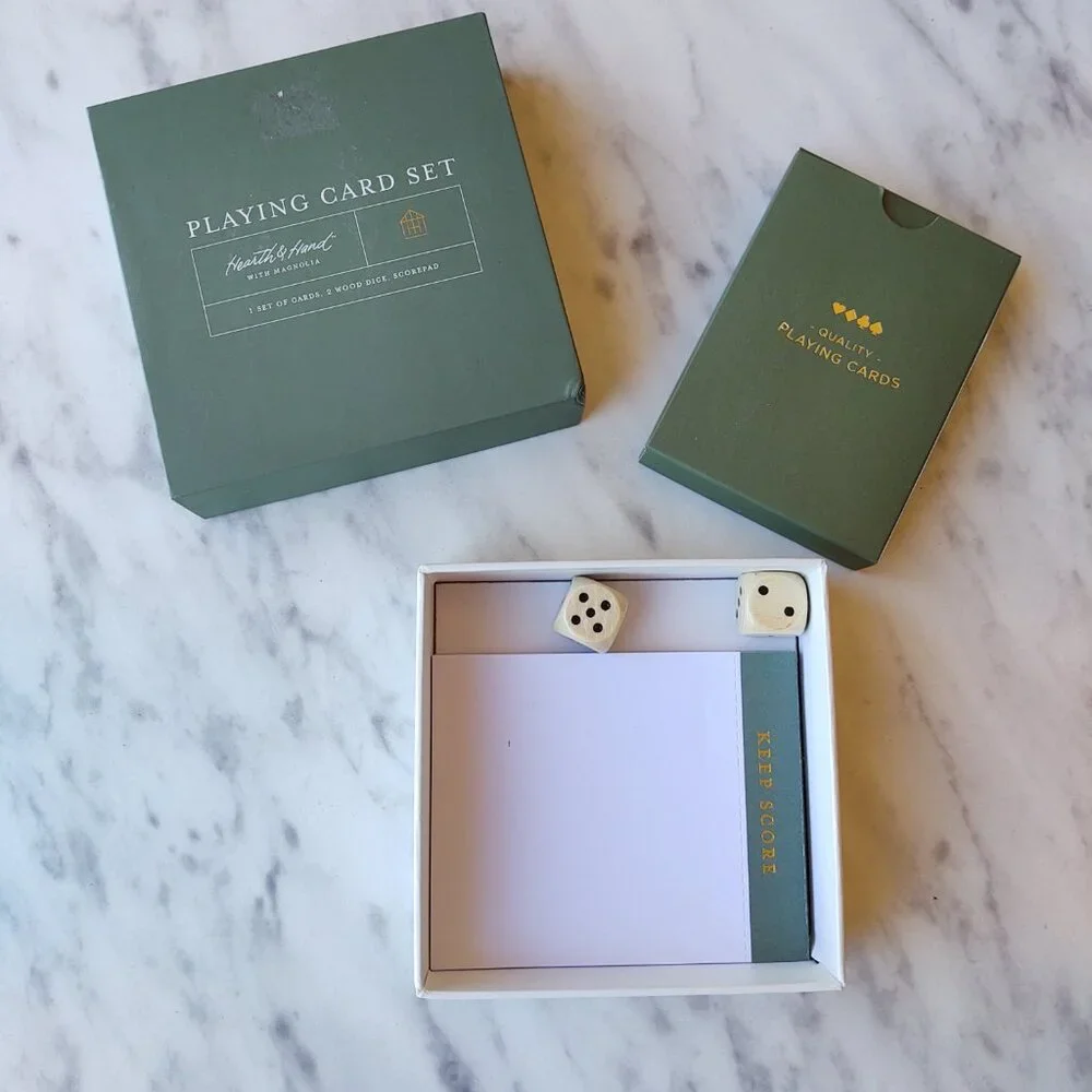 HEARTH & HAND WITH MAGNOLIA GREEN PLAID PLAYING CARD SET